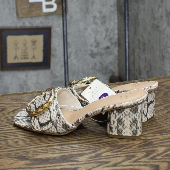 NWT A New Day Womens Diana Buckle Mule Heels 89998799 Gray Snake 6M - Picture 11 of 15